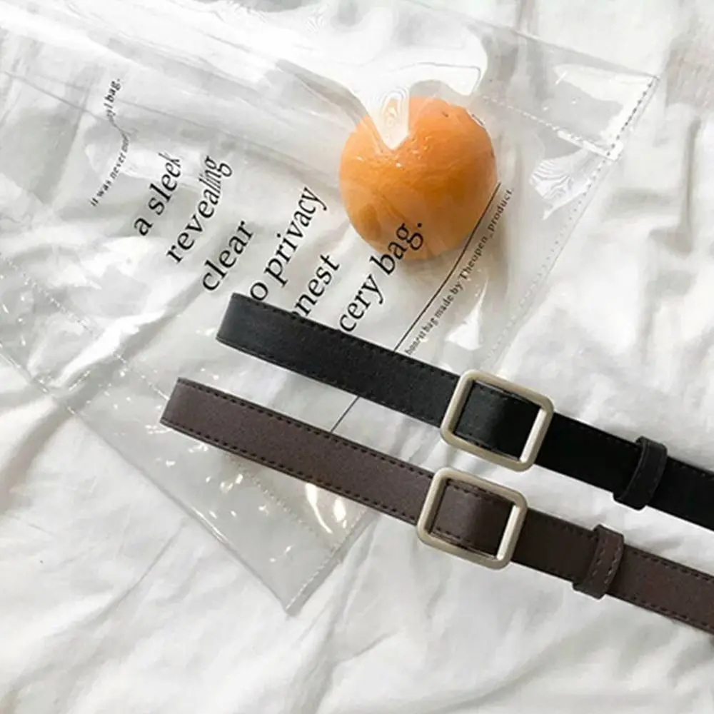 Fashion Casual Vintage Thin Waist Strap Trouser Dress Belts Non-Porous Buckle Waistband Leather Belt