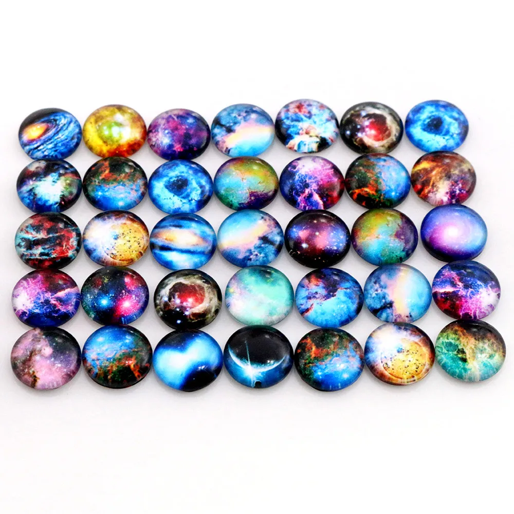 Hot Sale 50pcs 12mm  Mixed Handmade Photo Glass Cabochons  (D5-06)