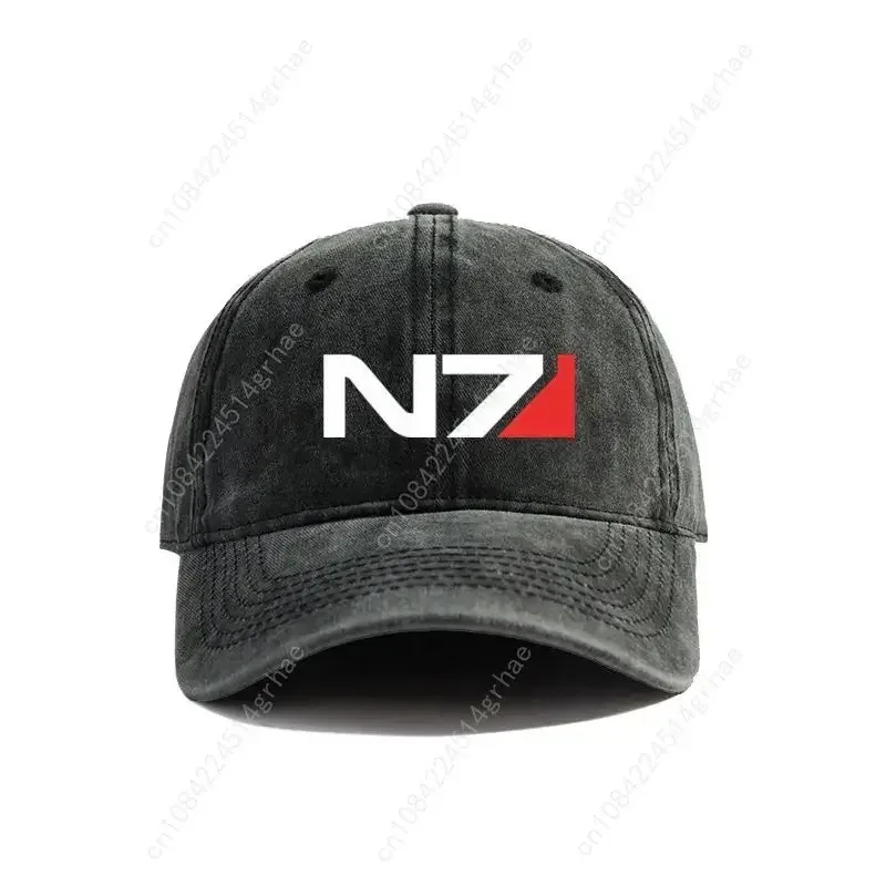 2025 Mass Effect N7 Baseball Caps Distressed Hats Cap Men Women Retro Outdoor Summer Adjustable N7 Hats Fashion