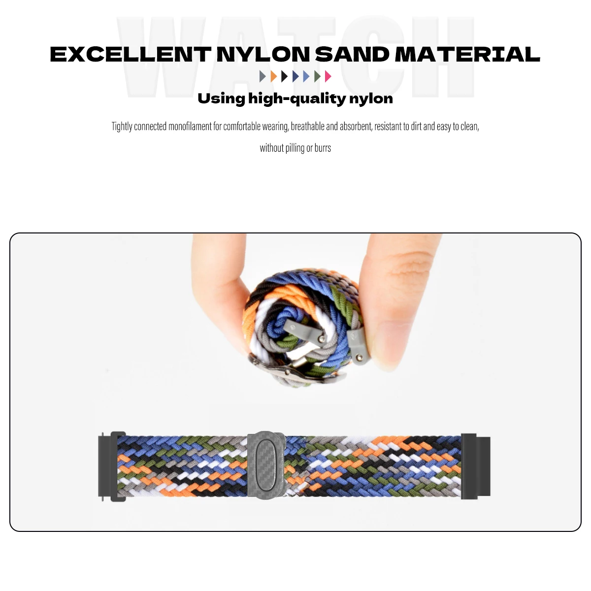 20mm 22mm Band for Samsung Galaxy Watch 6 5 4 40 44mm Gear S3 Active Nylon Loop Braided Strap for Huawei for Amazfit GTR Watch