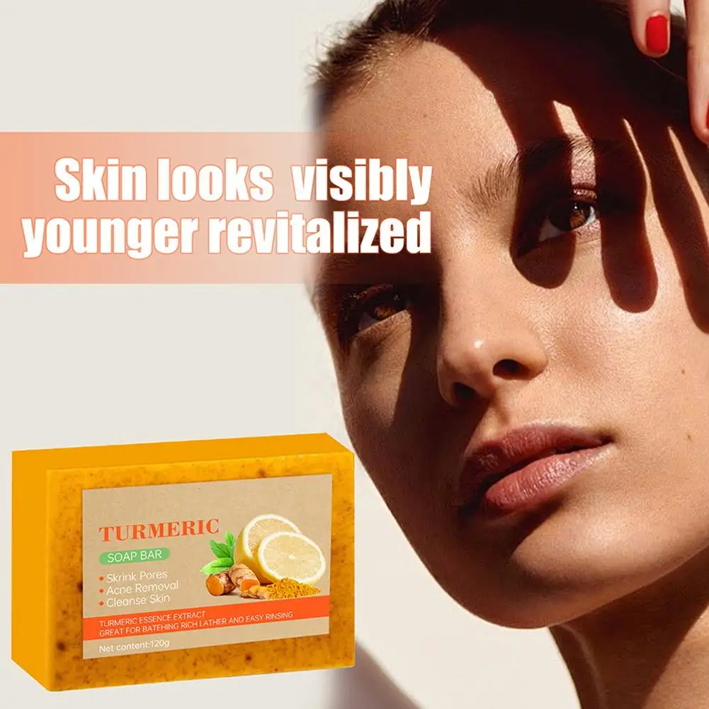 100g Lemon Turmeric Kojic Acid Soap Natural Brightening Improves Dull Skin Gentle Clean Oil Control Face Skin Care