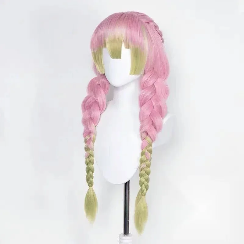 Anime Demon Slayer Mitsuri Kanroji Cosplay disfraz peluca 5 aniversario kimono disfraces de Halloween para mujeres hombres; 3'v,6.h;8'