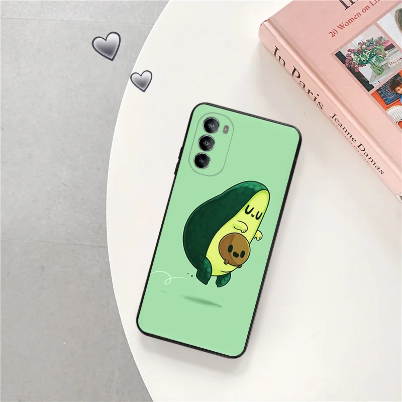 Ultra Thin Black Phone Case for Motorola G9 Edge20 30 40 G50 G51 G60 G71 G22 G32 G52 G72 G53 G73 Pineapple Cartoon Avocado Cover