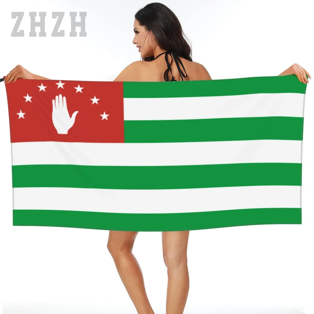 More Design Republic Of Abkhazia Flag Emblem Bath Towel Quick dry Microfiber Absorbing Soft Water Breathable Beach Swimming