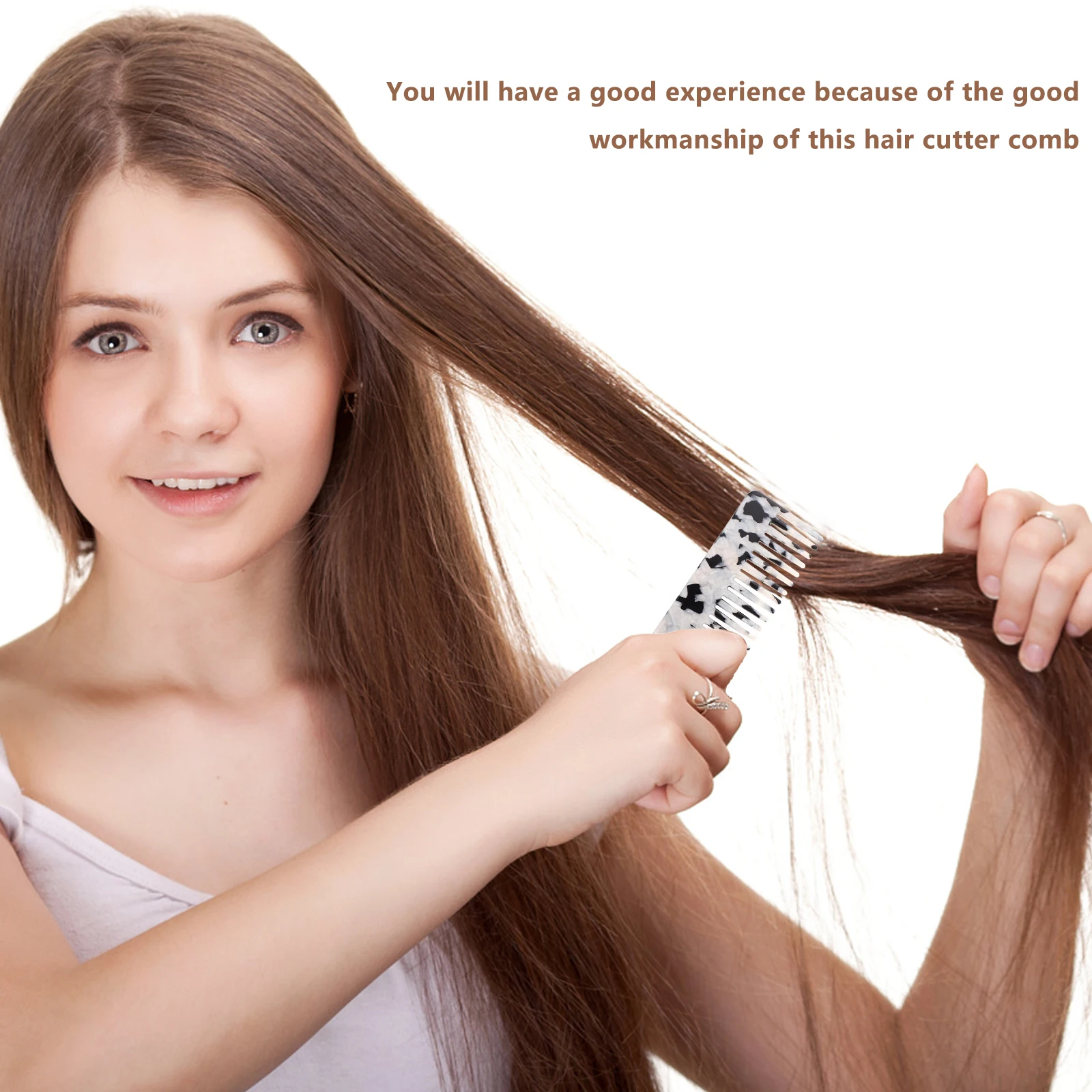 

1pc Anti-Static Hair Comb Wide Tooth No Snags No Frizz Easy Detangle All Hair Types Salon Stylish Carbon Fiber Household Decor