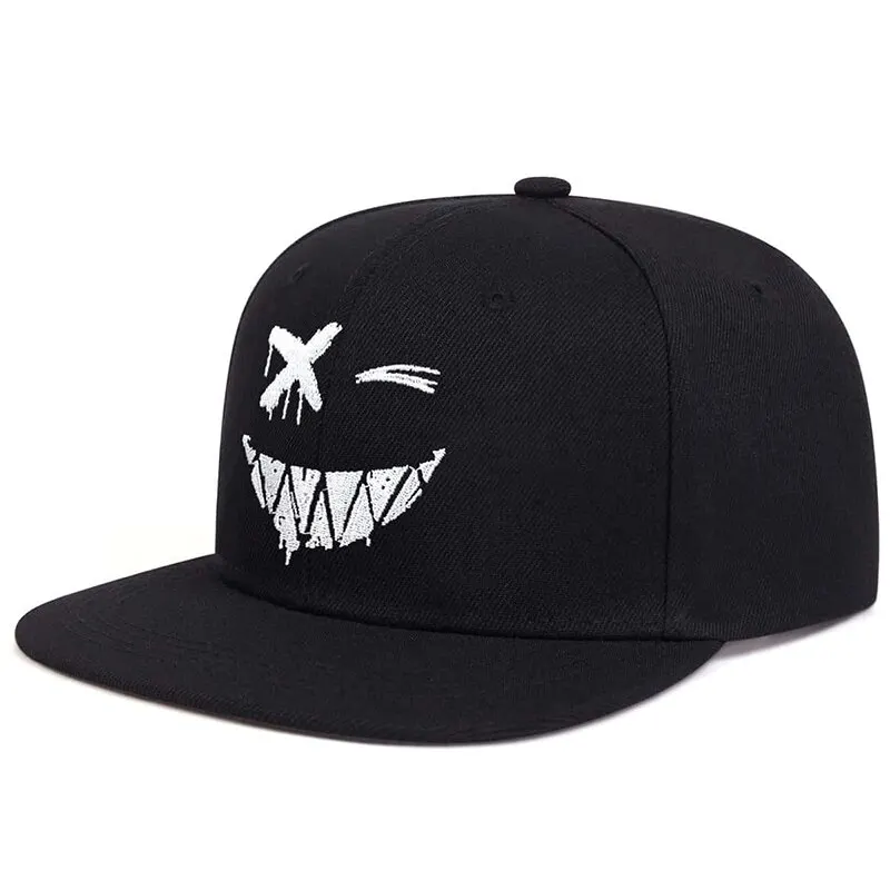 Unisex Personality Ghost Expression Embroidery Hip-hop Hats Outdoor Adjustable Casual Baseball Caps Sunscreen Hat