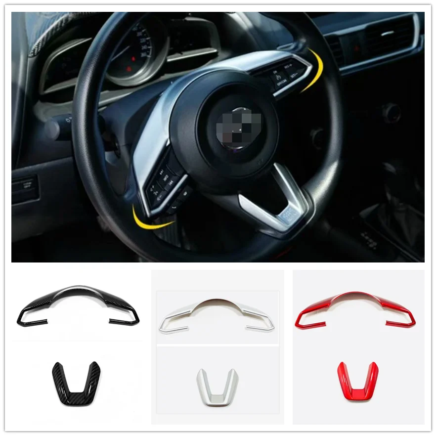 

For Mazda CX-5 CX5 2017 - 2022 Interior Accessories Car Steering Wheel Frame Decoration Cover Trim Car Styling