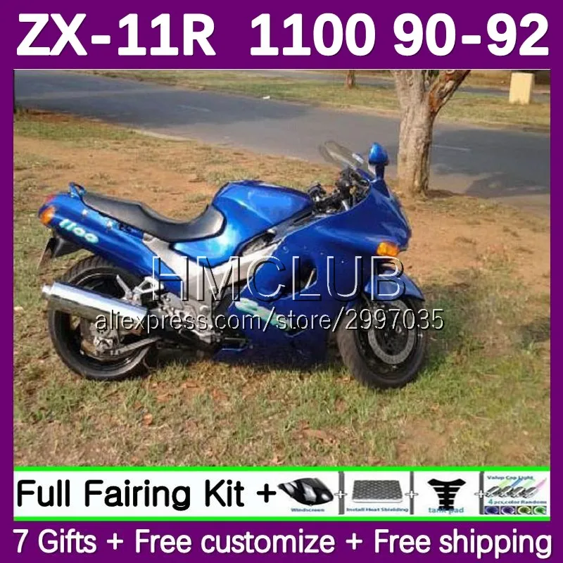 Fairing For KAWASAKI NINJA ZX-11 ZZR1100 ZX 11R 11 ZX11 R 116No.33 ZZR 1100 CC ZX11R 90 91 92 ZX-11R 1990 1991 1992 blue stock