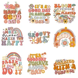 9piece HAVE AGOOD DAY Cartoon pattern Ironing heat transfer stickers for clothing and accessories