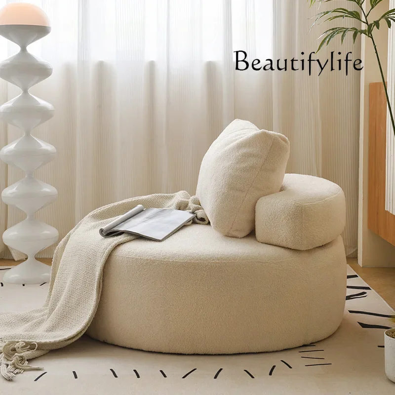 Lazy sofa pumpkin chair tatami lamb wool white cute bedroom balcony casual single sofa