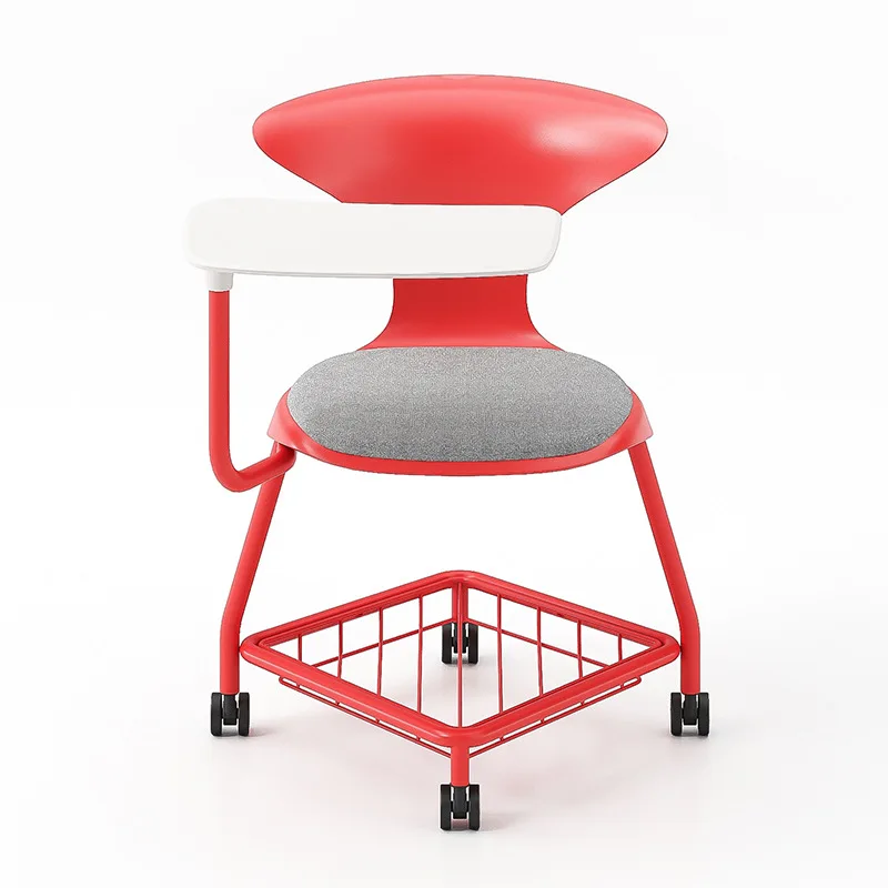 

LMM red four-legged plastic with large writing board simple writing chair office chair