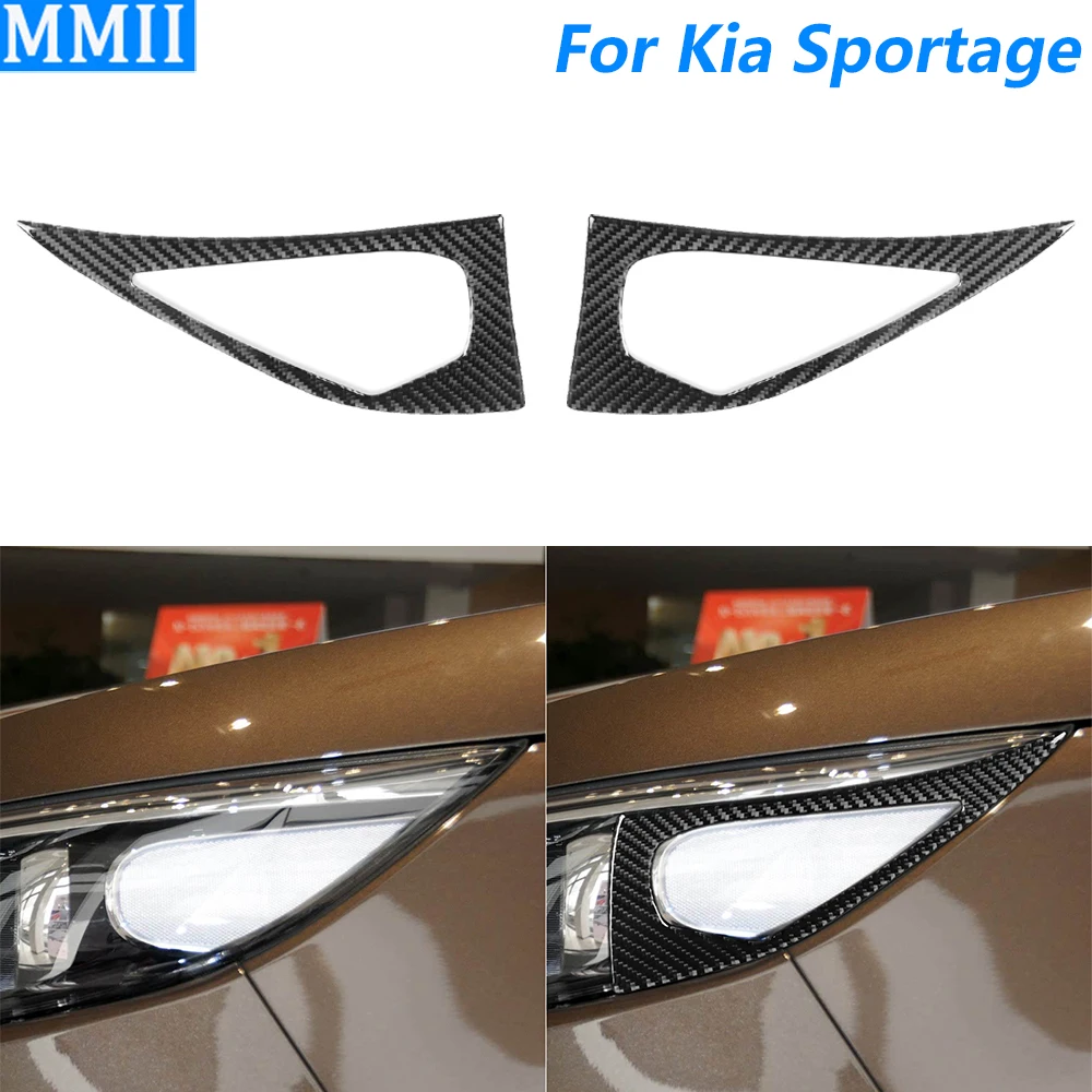

Для Kia Sportage 2011 2012 2013 2014 2015 2016, передняя фара из углеродного волокна, накладка на панель, автомобильные аксессуары, декоративная наклейка