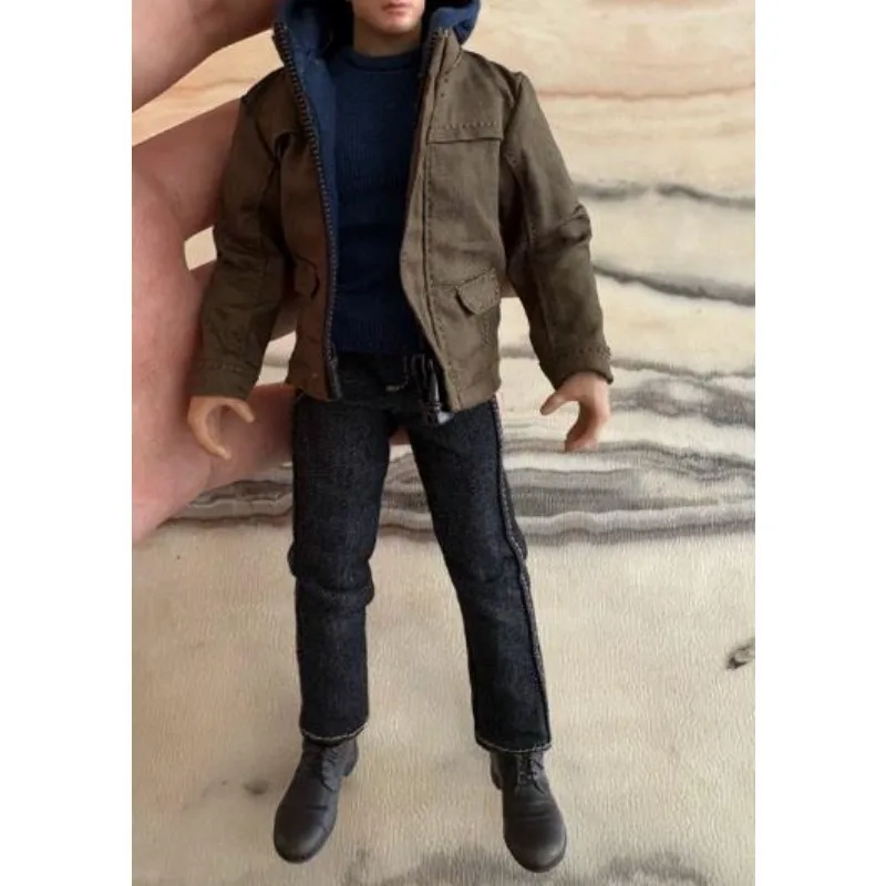 Actionfigur im Maßstab 1:12, gefälschter zweiteiliger Kapuzenpullover, langärmliger Mantel mit Reißverschluss, Kleidungsmodell, passend für 6-Zoll-Romankey-Körperpuppen