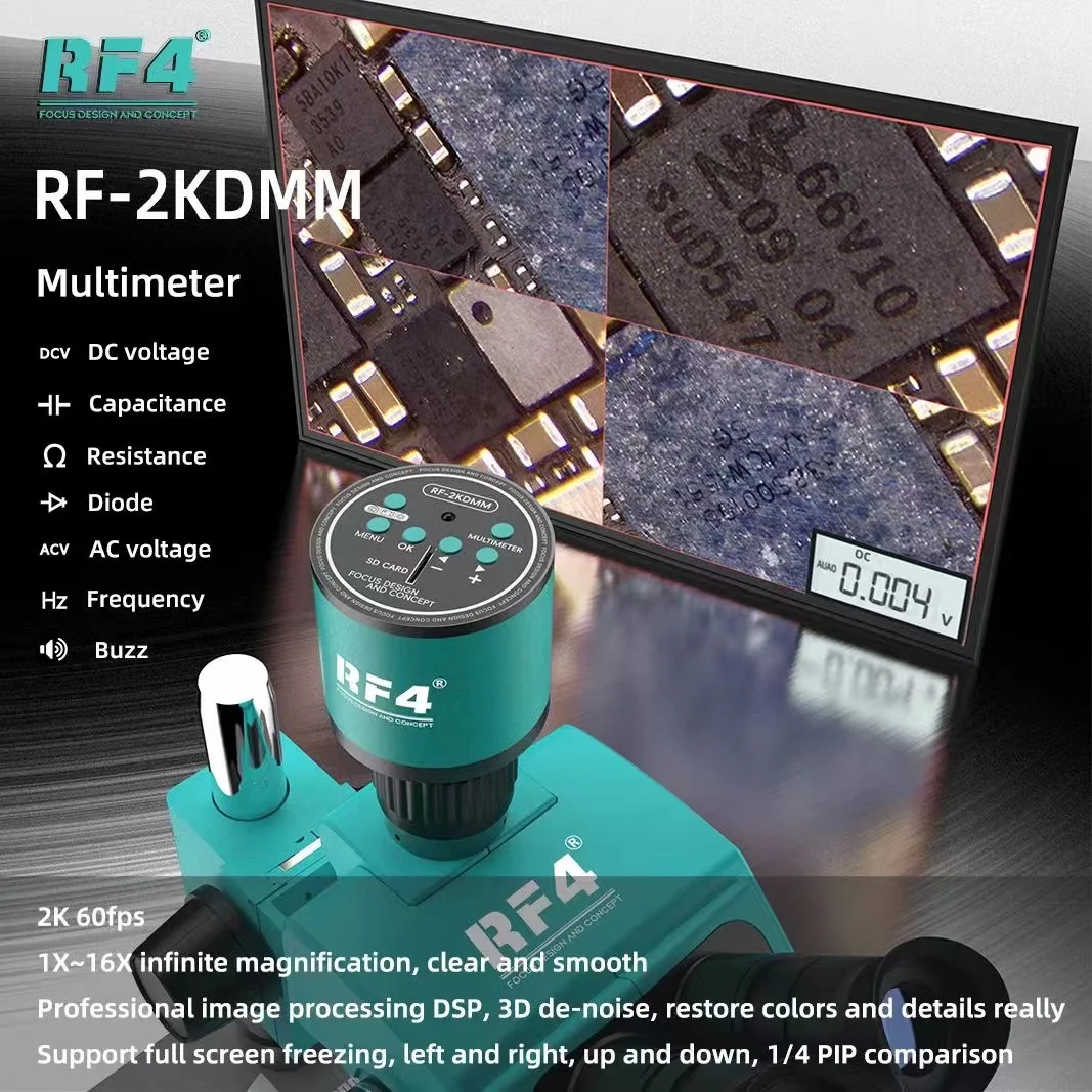 RF4 RF-2KDMM trójokularowa ULTRA HD mikroskopowa kamera CCD CMOS HDMI 1080P 60FPS przemysłowa cyfrowa kamera wideo