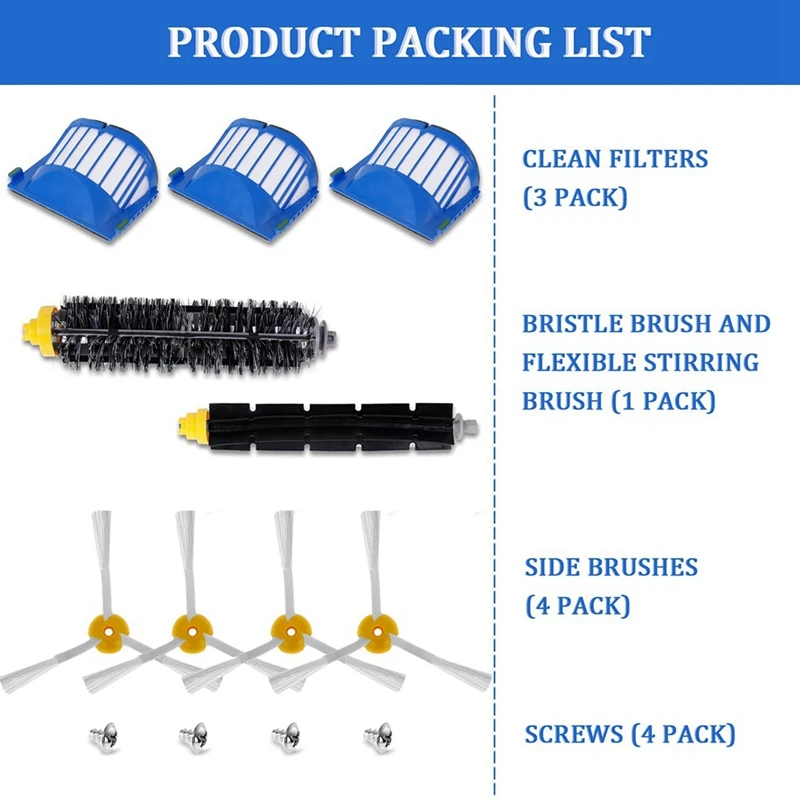Untuk iRobot Roomba 500 600 seri penyedot debu Aksesori suku cadang pengganti sikat rol sikat samping Filter HEPA Copatible