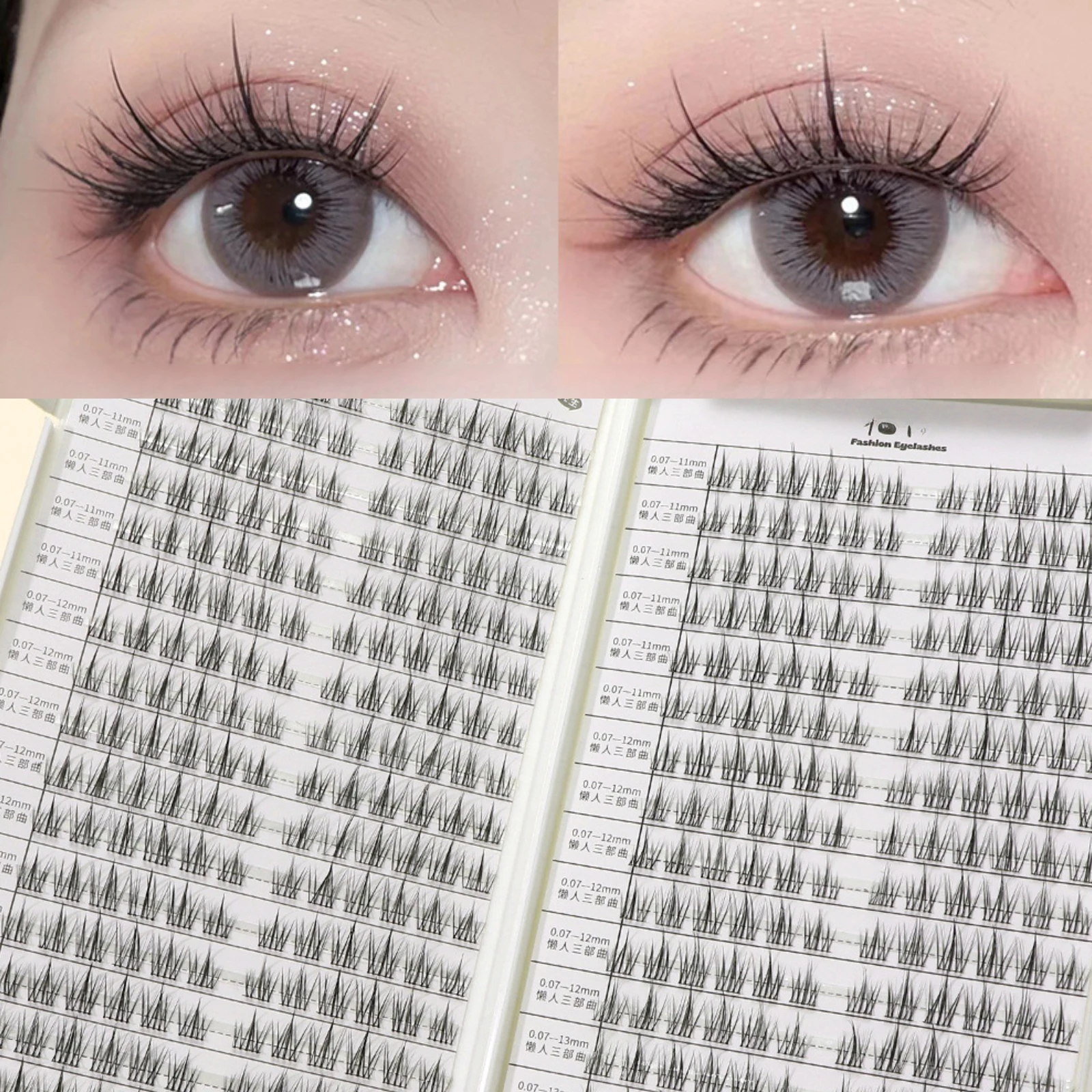 DIY Cluster Wimpern Buch Faule Mädchen Blume Wimpern Natürliche Einzelne Cluster Feinen Stiel Wimpern Verlängerung Manga Falsche Wimpern