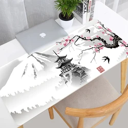 Cherry Blossom Sakura Pagoda Japan Mouse Pad Deskmat Gaming Laptop Mousepad Pink Desk Accessories  Office Carpet XXL Mouse mat