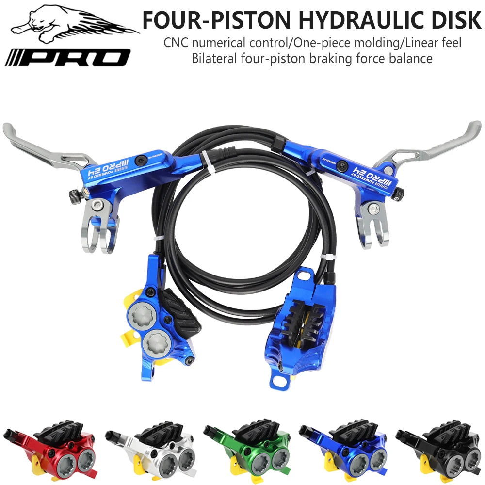 IIIPRO E4 Hydraulic Disc Brake MTB Bike 800/1550mm with Cooling pads 4 Piston Oil Pressure E-bike MTB Disc Brake Set