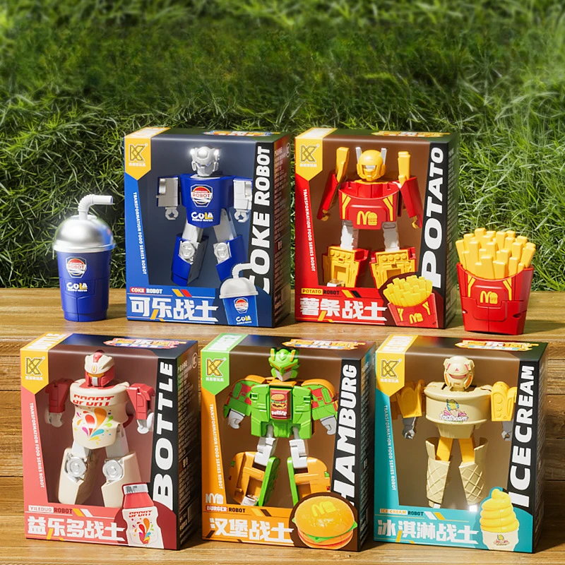 4.5 ''/Trasformazione Giocattoli Anime Figure Giochi Giocattolo Trasformare Gelato Patatine Fritte Burger Robot Regalo Di Compleanno Per Bambini Raccogliere modelli
