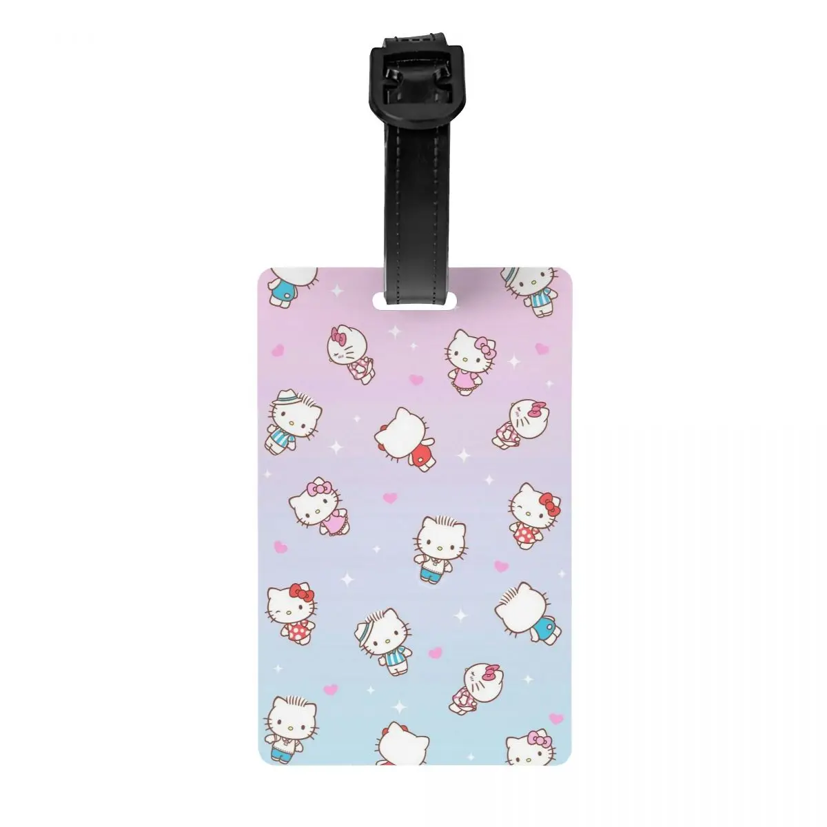 Hello Kitty Cartoon Patroon Bagagelabel Met Naamkaart Privacy Cover Id Label Voor Reiskoffer