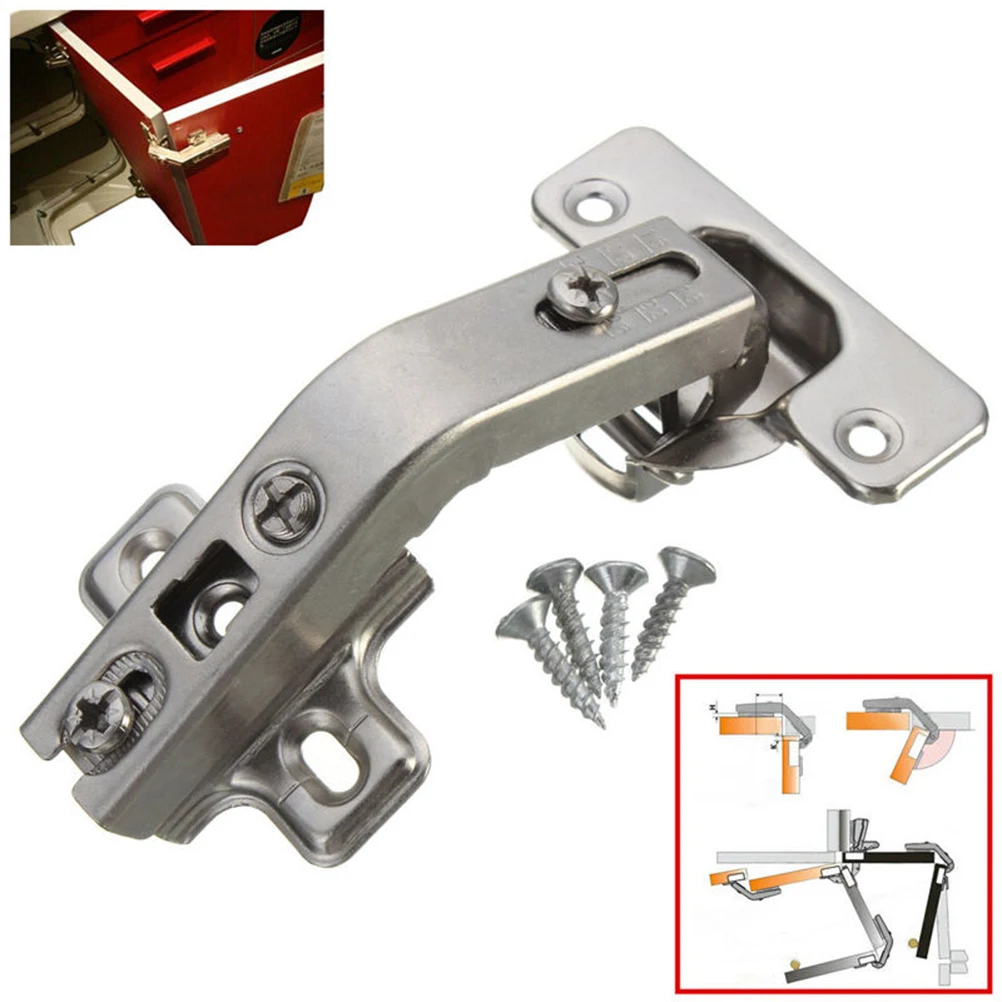 135° Degree Corner Folded Cabinet Door Hinges Face Frame Soft Close Half Overlay Hinges Home Hardware Accessories