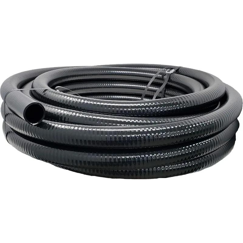 Flexible PVC Pipe 1-1/2 Inch Dia Hose 50 FT Length, Black Tubing, Schedule 40, Premium Quality Made in USA