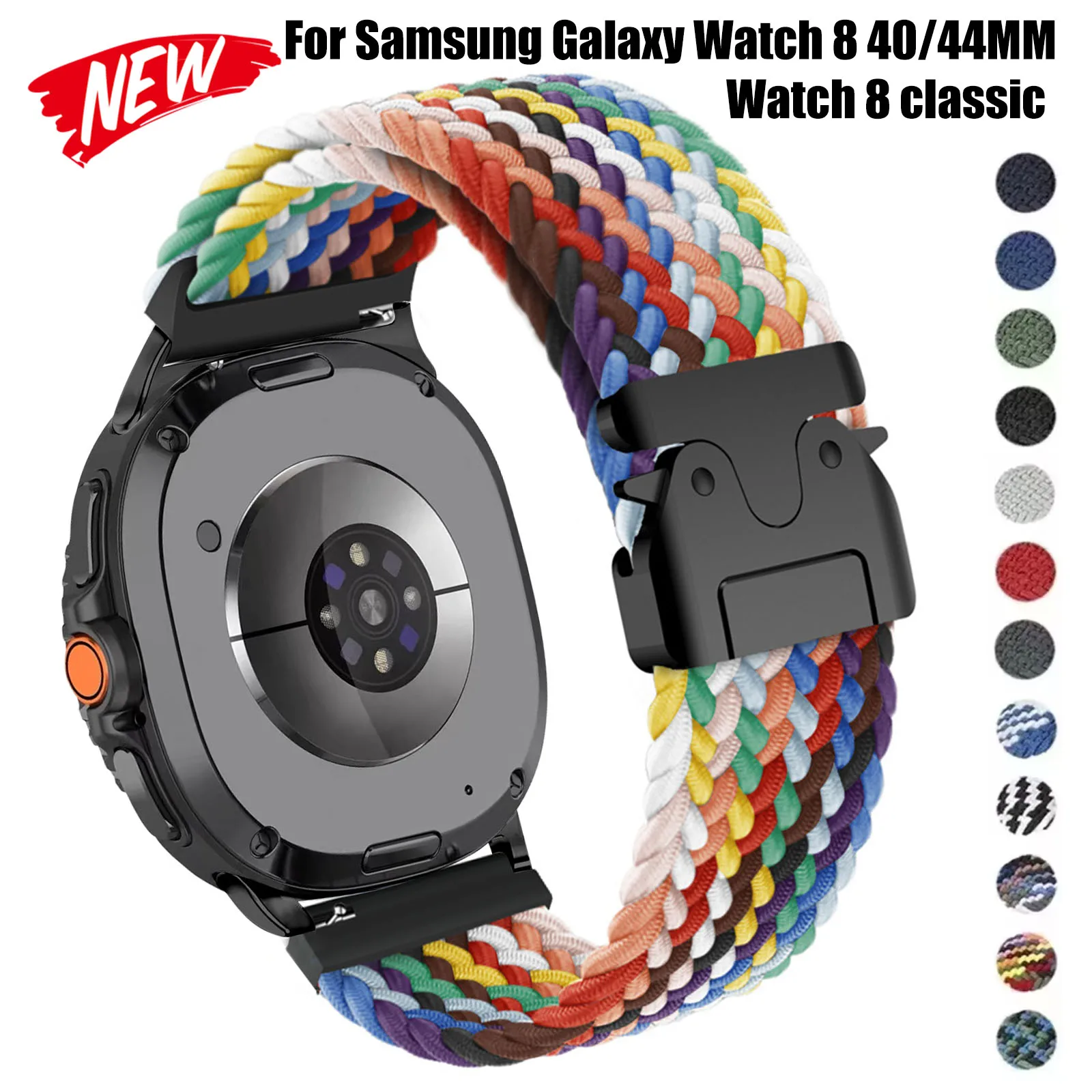 

Нейлоновый спортивный ремешок для Samsung Galaxy Watch 8 44/40 мм Watch 8 классический плетеный браслет для часов Ultra 2025 браслет