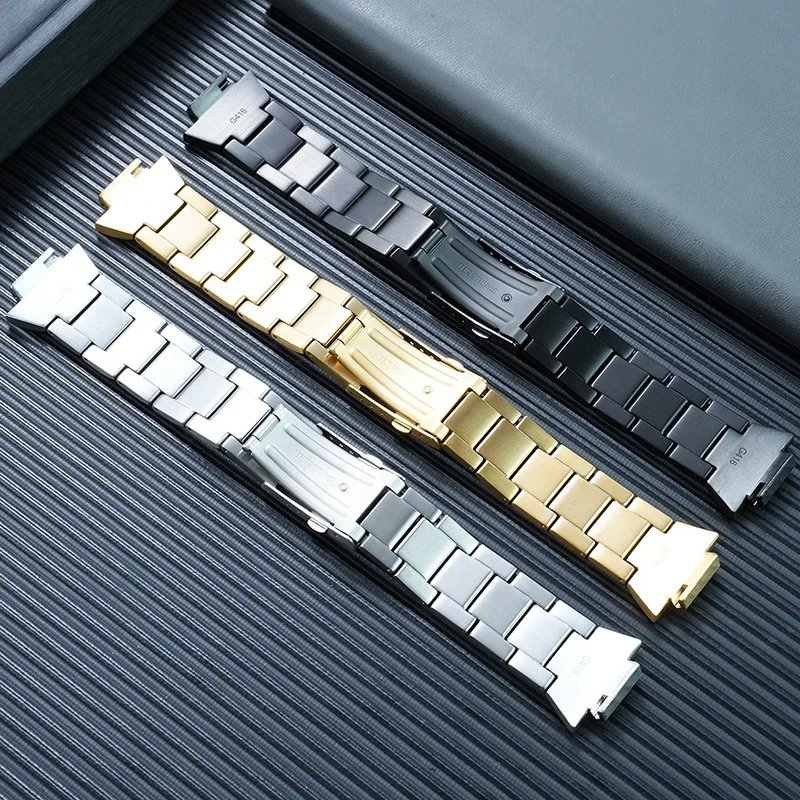 16mm New Metal Watch Chain for Casio Small Steel Cannon GM110 Strap G-SHOCK GM-110 Quick Release Solid Stainless Steel Bracelet