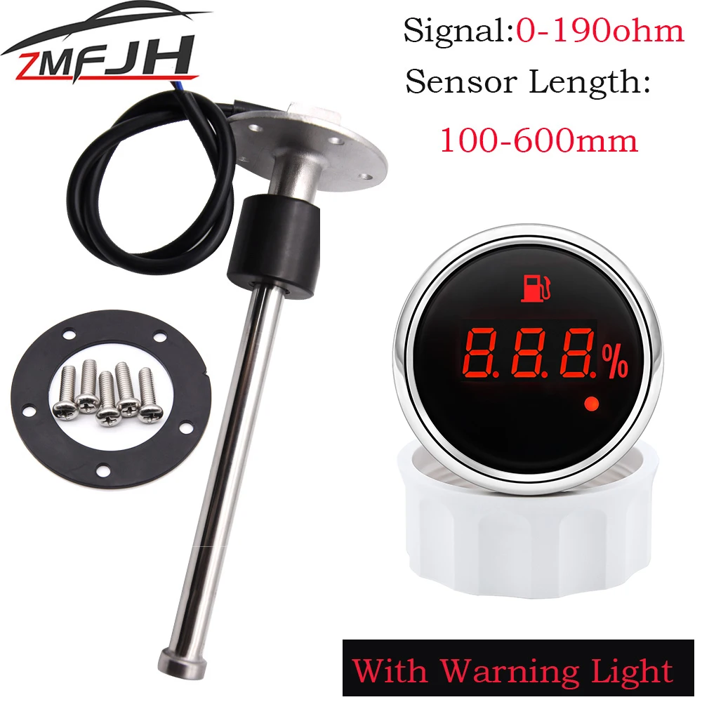 

Цифровой измеритель уровня топлива A 52 мм со стандартным индикатором масляного бака 0-150 Ом, датчик уровня судового топлива 200 250 400 500 мм