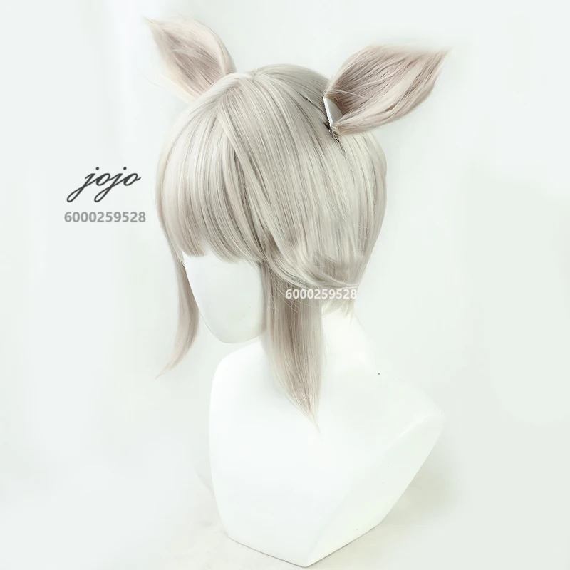 Genshin Impact Game Lyney Lynette Cosplay Wig with Ears Heat Resistant Hair Synthetic Hair Halloween Christmas Anime Cosplay Wig