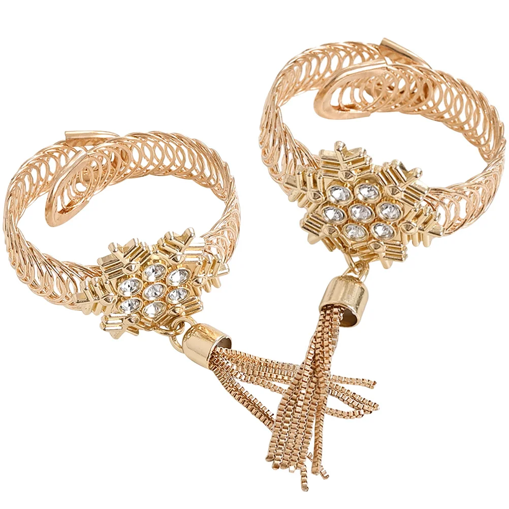 

2Pcs Elegant Curtain Tieback Decor Metal Buckle Snowflake Style Adjustable Strap for Home Hotel Window Sheer Curtain Fastener