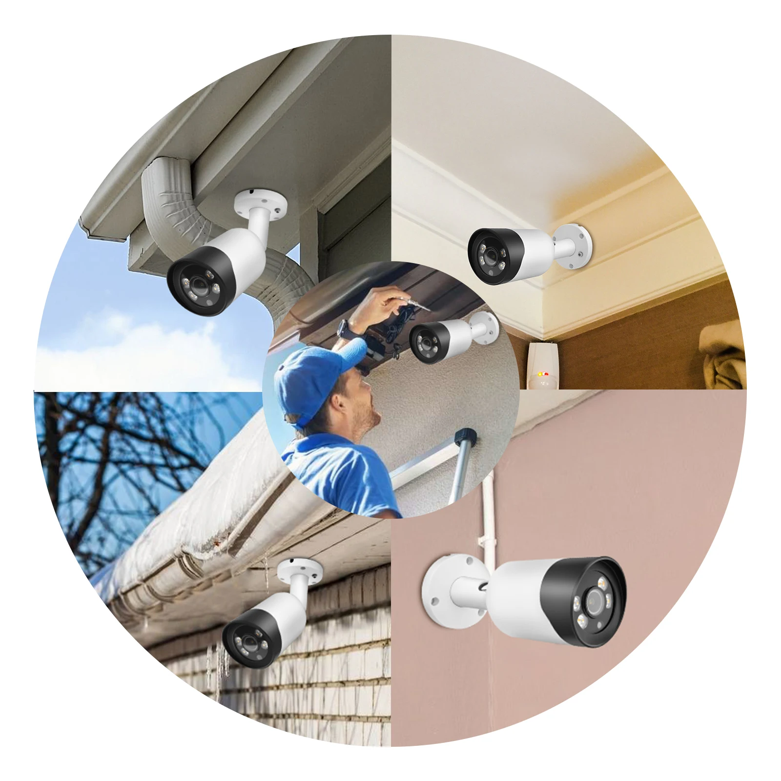 Hikvision Compatible POE 5MP 8MP Colorvu Bullet IP Camera Built-in Mic Human Vehicle Detection CCTV Surveillance Network Camera