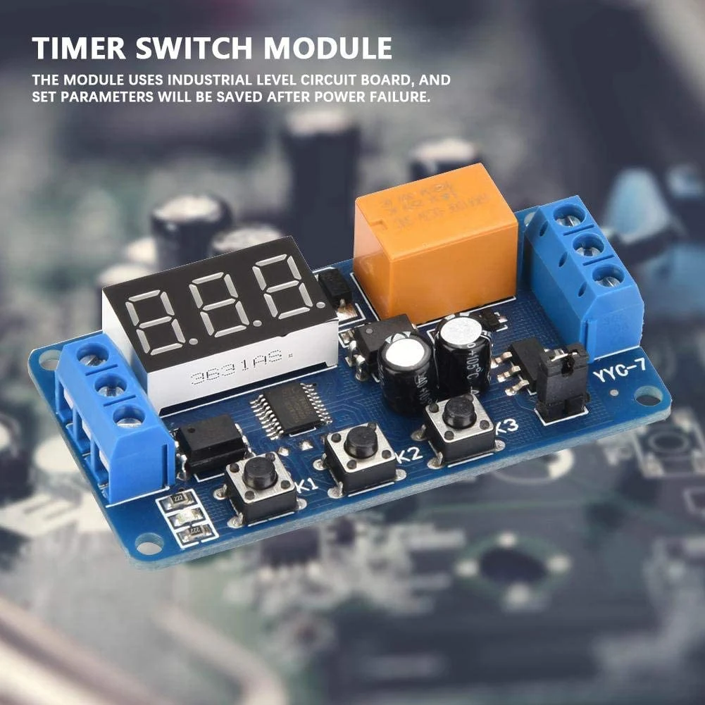 ABMO Time Delay Module LED Display Timer Relay 3V 3.7V 4.5V 5V 6V Signal Cycle Timing Switch Multi-Functional Adjustable