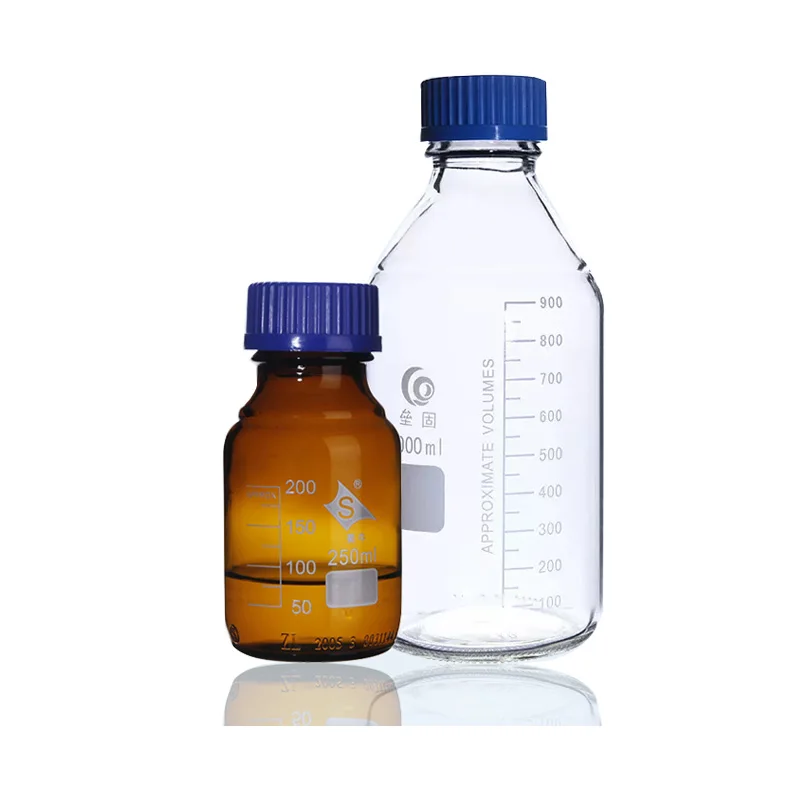 100ml to 1000ml Lab Transparent/Brown Screw cap Reagent bottle Sealed bottle Glass Laboratory Sample Bottle