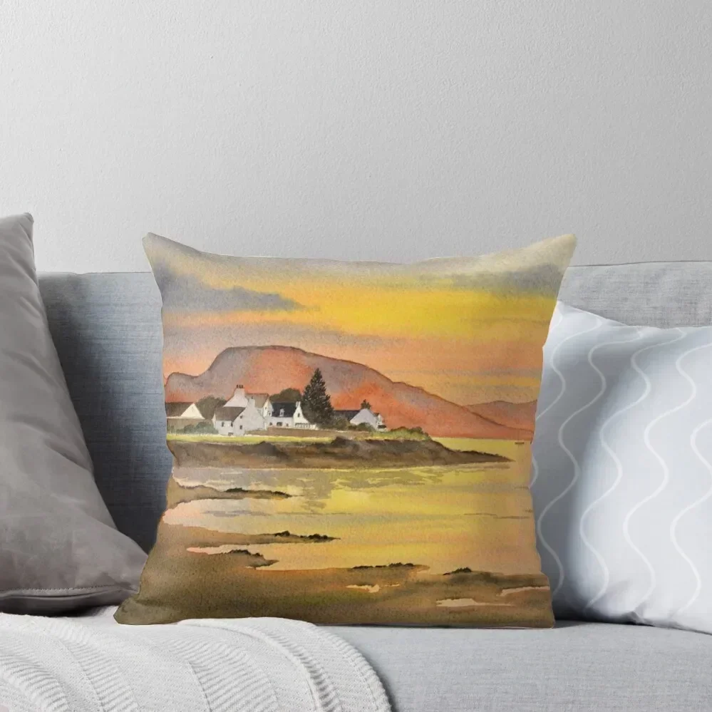 

Sunset At Plockton Village Scotland Throw Pillow Cushion Cover Luxury bed pillows pillow