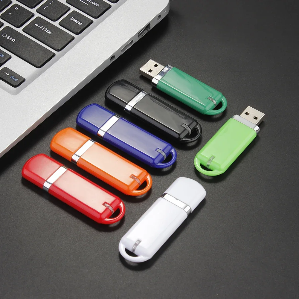 Colorful USB Flash Drive 64GB Plastic Box Pen Drive 32GB Creative Business Gifts Memory Stick 128GB 16GB 8GB 4GB 128MB Pendrive
