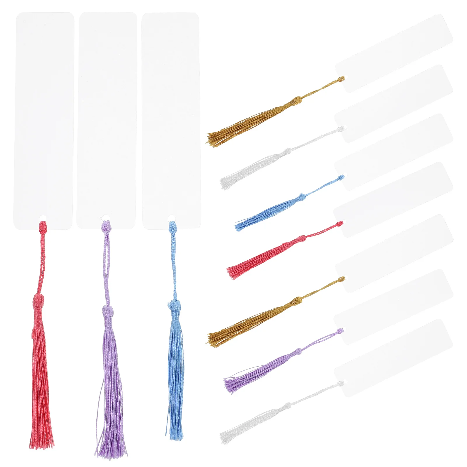 

1Set Clear Acrylic Bookmarks with Tassels DIY Blank Unfinished for Custom Decoration Portable Reading Accessories Gift Idea
