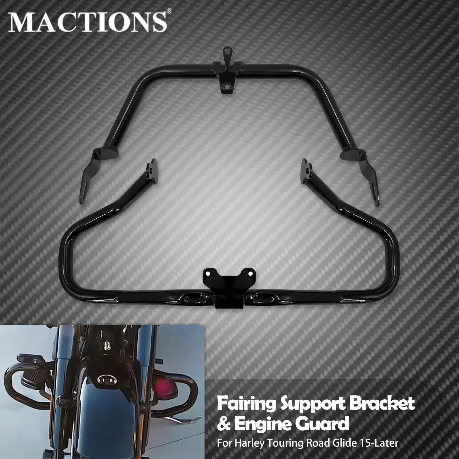 

Motorcycle Black Chopped Engine Guard Fairing Support Bracket For Harley Touring Road King Street Glide 14-20 Road Glide 2015-22