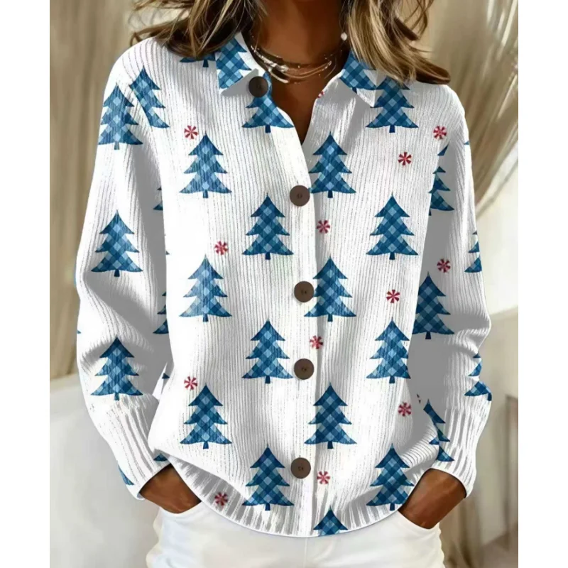 

Autumn/Winter Christmas Women's Sweater Thick Cardigan Top 3D Printed Knitted Lady's Jacket Outwear Coat Multi Colors S-5XL