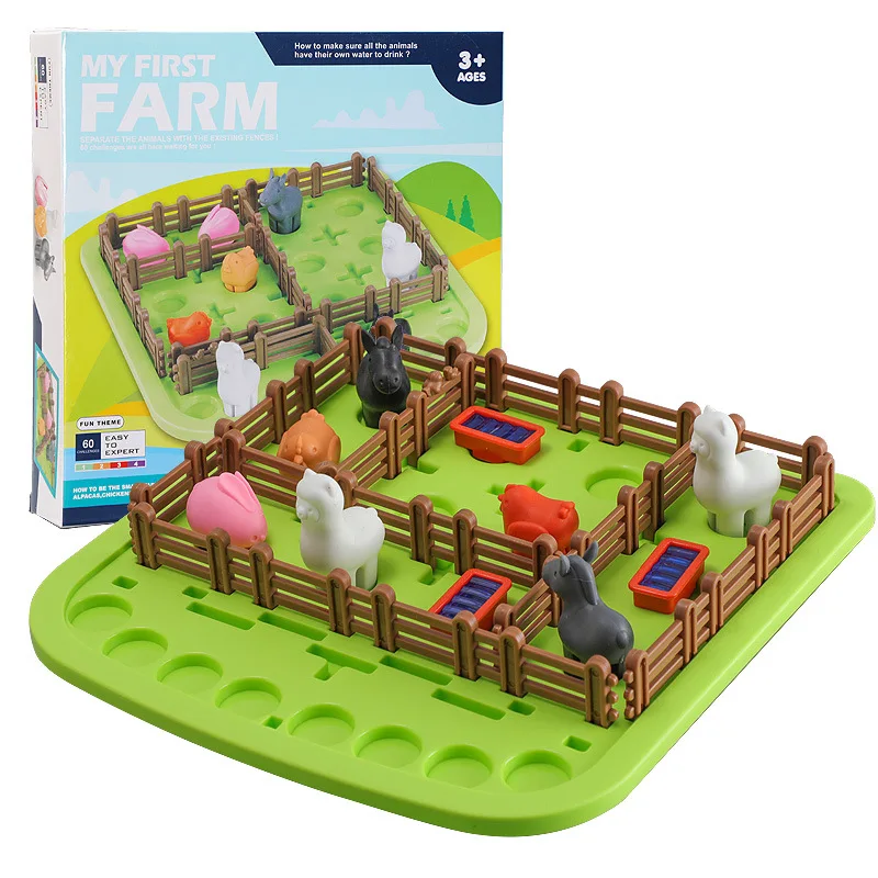 Children\'s Puzzle Early Education Parent-child Interaction Smart Farm Desktop Game Thinking Logic Training Animal Farm Toys