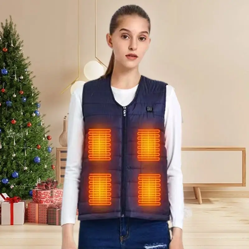 Colete Isolado com Aquecimento Elétrico para Homens e Mulheres, Bodywarmer Aquecido, 10 Áreas, USB Inner Heat