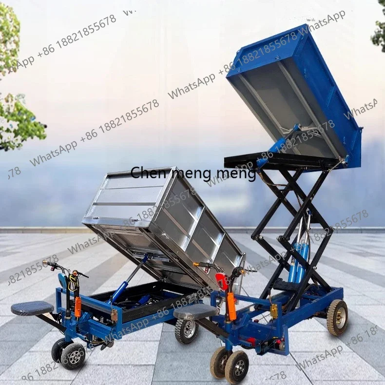 New arrive Electric lifting dump ash bucket truck Construction site Stainless steel tipping bucket Breeding manure loading dump