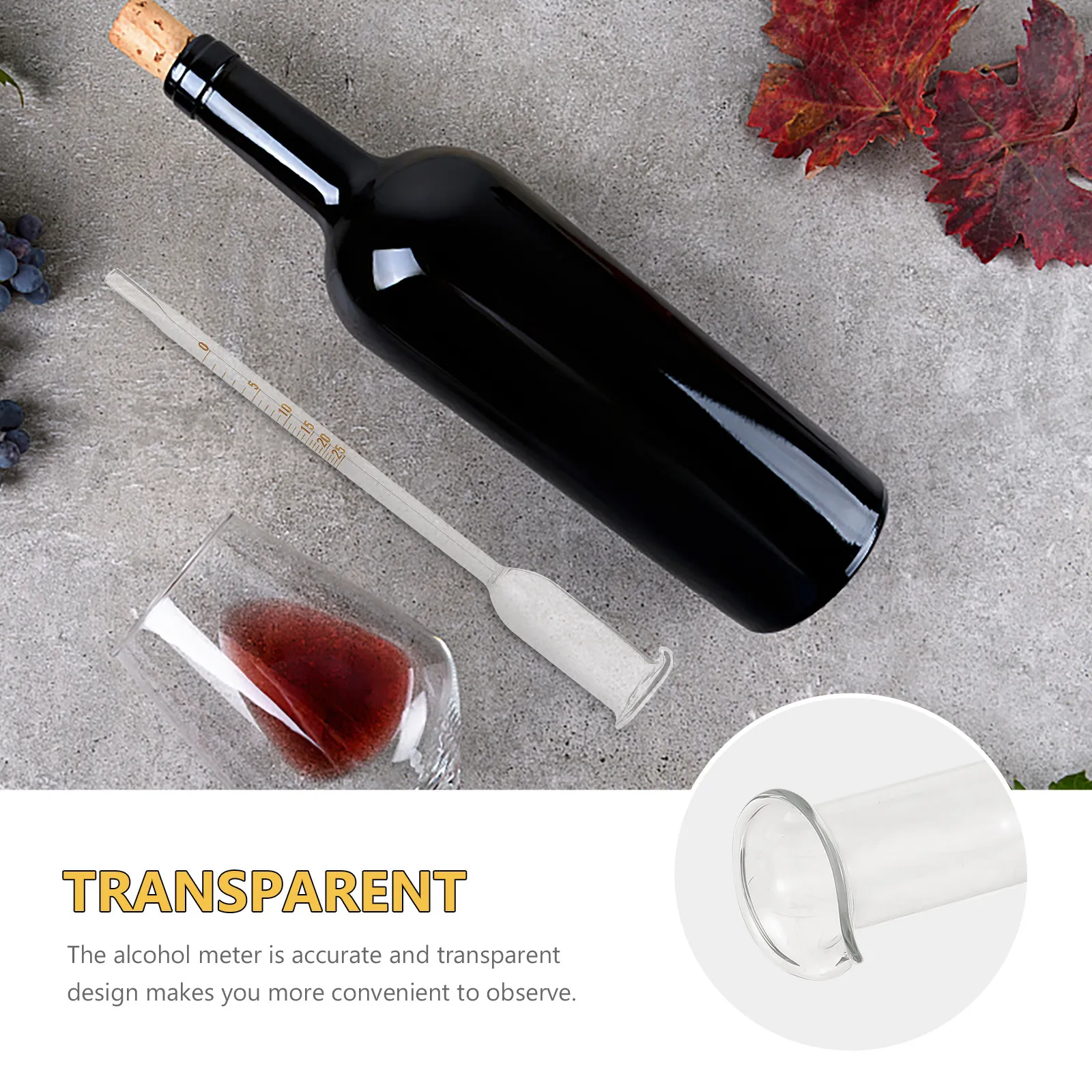 Wine Alcohol Tester Spirit Measure for Percentage Transparent Vinometer Kit Liquor