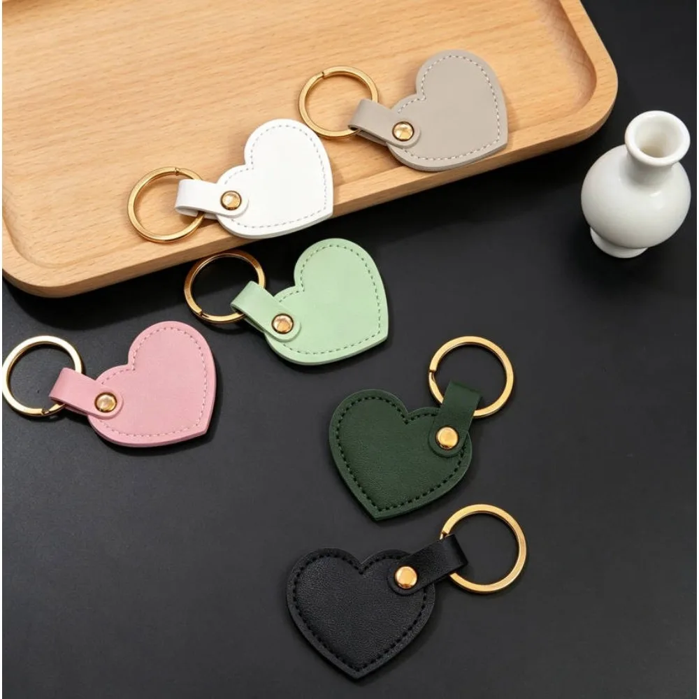 Heart Love PU Leather Fashion Keyring Creative Simple Keychain Cute Accessories Portable Car Key Bag Pendant Girl Woman Gift
