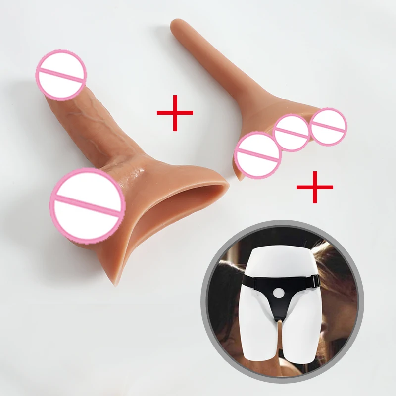 Transgender Prosthetic Realistic 3 in 1 Strap On Penis Packer with Silicone Insert Rod STP Device for FTM