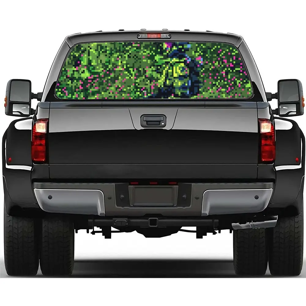 

Green Military Camouflage Car Rear Windshield Sticker Truck Window See Through Perforated Back Window Vinyl Decal Decoration