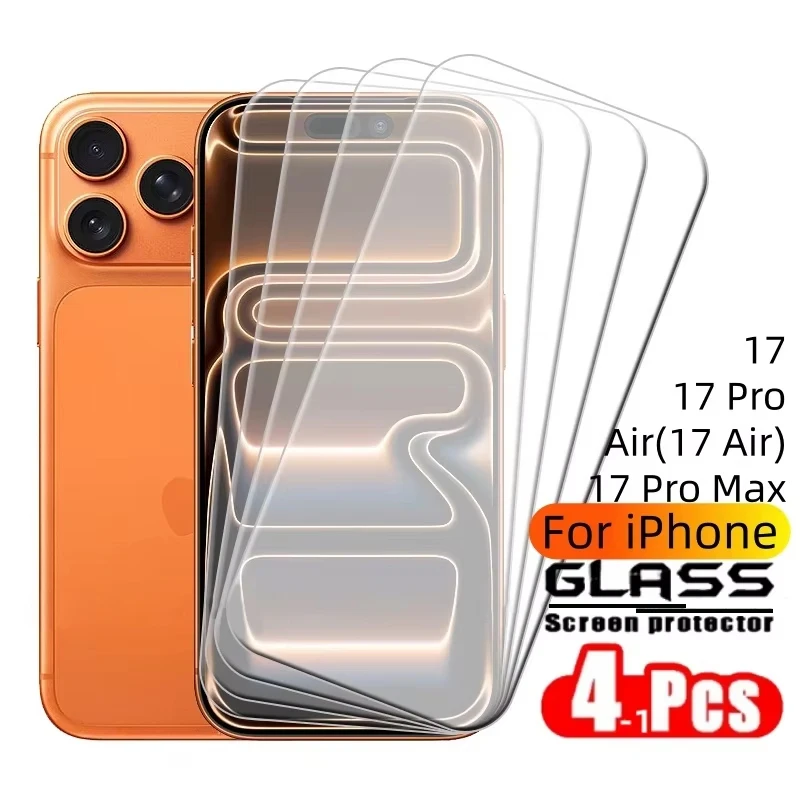 1-4Pcs Schutz Glas Für iPhone 17 16 15 14 13 12 11 Pro XR X XS Max Screen Protector Für iPhone 16e 7 8 6 Plus 12 13 Mini