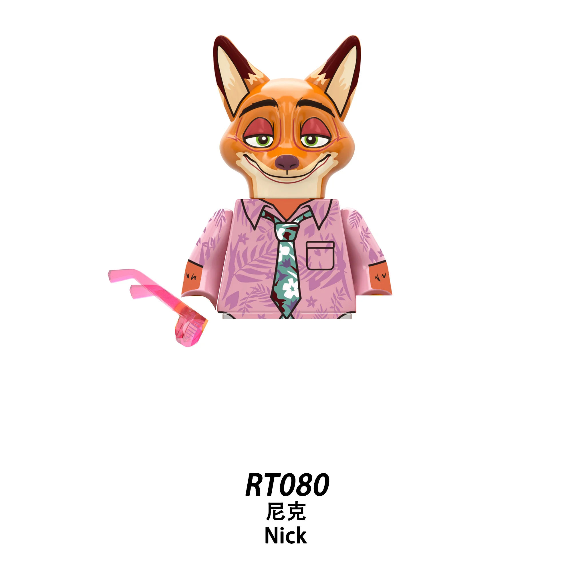 مكعبات بناء Zootopia، حيوانات أنيمي الصغيرة، تماثيل ألغاز نيك، شخصيات الحركة، دمى كرتونية، زخارف الطاولة