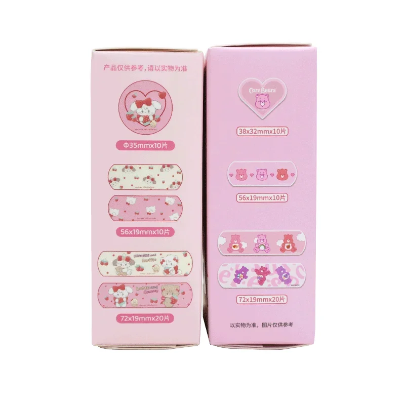 MINISO Kawaii Mikko Care Bears Waterproof Band-Aid 40Pcs Anime Sanrio Girly Heart Cute Microporous Breathable Band-Aid