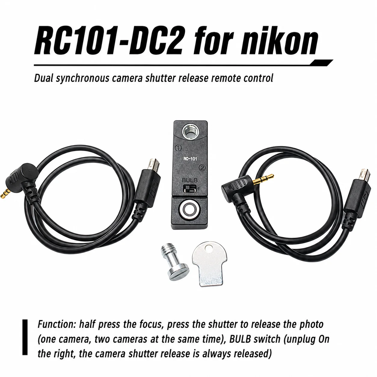 Cable de Control Remoto RC-101 para Cámara Nikon DC2, Cable Disparador para Jaula de Cámara, Accesorios 1/4 para z5 Z6 D750 D7200